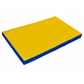 Мат гимнастический 2х1х0,05м цв. синий-желтый в Ревде - revda.ok-mebel.com | фото