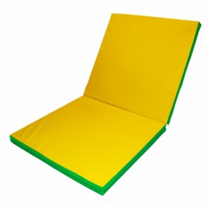 Мат гимнастический 2х1х0,1м складной цв. зеленый-желтый в Ревде - revda.ok-mebel.com | фото