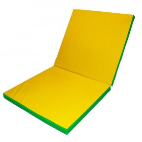 Мат гимнастический 2х1х0,08м складной цв. зеленый-желтый в Ревде - revda.ok-mebel.com | фото
