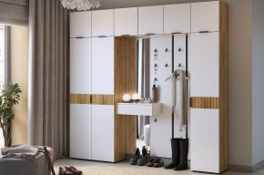 МЕБЕЛЬСОН К33 Прихожая (дуб крафт золотой/белое дерево) в Ревде - revda.ok-mebel.com | фото