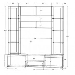 Модульная система Лиана (Дуб Крафт белый/Артвуд темный) в Ревде - revda.ok-mebel.com | фото 11