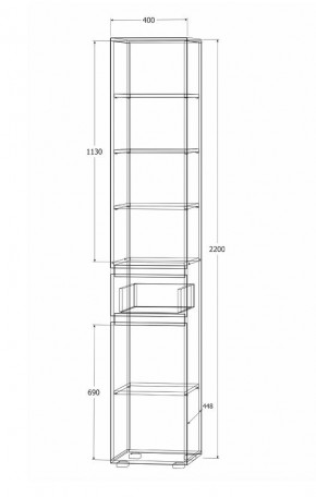 Модульная система Лиана (Дуб Крафт белый/Артвуд темный) в Ревде - revda.ok-mebel.com | фото 14