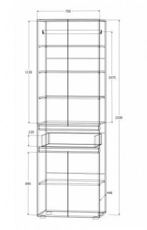 Модульная система Лиана (Дуб Крафт белый/Артвуд темный) в Ревде - revda.ok-mebel.com | фото 8