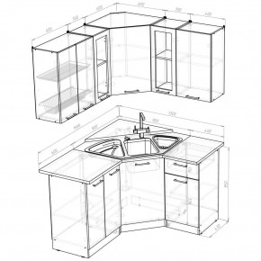 ОЛЬГА Кухонный гарнитур Оптима 2 (1500*1300 мм) в Ревде - revda.ok-mebel.com | фото 2