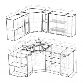 ОЛЬГА Кухонный гарнитур Оптима 3 (1500*1800 мм) в Ревде - revda.ok-mebel.com | фото 2