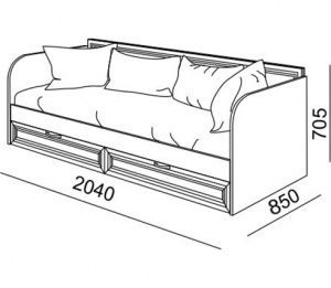 Кровать с ящиками Ostin (Остин) модуль 23 в Ревде - revda.ok-mebel.com | фото 2