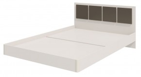 Парус Кровать 1200 на щитах (Белый/Графит) в изголовье 3 декор. квадрата в Ревде - revda.ok-mebel.com | фото