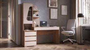ПИФАГОР Стол компьютерный (дуб вотан/кашемир) в Ревде - revda.ok-mebel.com | фото