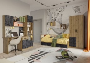 Подростковая Хогвартс (Дуб Вотан/Обсидиан) в Ревде - revda.ok-mebel.com | фото