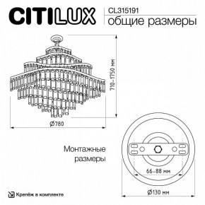 Подвесная люстра Citilux Naiad CL315191 в Ревде - revda.ok-mebel.com | фото 7