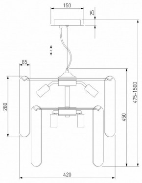 Подвесная люстра Eurosvet Claire 60170/8 золото в Ревде - revda.ok-mebel.com | фото 5