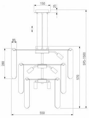 Подвесная люстра Eurosvet Claire 60171 золото в Ревде - revda.ok-mebel.com | фото 5
