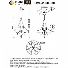 Подвесная люстра Omnilux Perelli OML-29603-30 в Ревде - revda.ok-mebel.com | фото 10