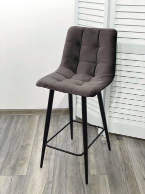 Полубарный стул CHILLI-QB графит #14, велюр / черный каркас (H=66cm) М-City в Ревде - revda.ok-mebel.com | фото 2