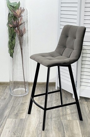 Полубарный стул CHILLI-QB SQUARE графит #14, велюр / черный каркас (H=66cm) М-City в Ревде - revda.ok-mebel.com | фото 2