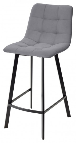 Полубарный стул CHILLI-QB SQUARE серый #27, велюр / черный каркас (H=66cm) М-City в Ревде - revda.ok-mebel.com | фото 1