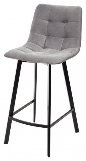 Полубарный стул CHILLI-QB SQUARE светло-серый #26, велюр / черный каркас (H=66cm) М-City в Ревде - revda.ok-mebel.com | фото