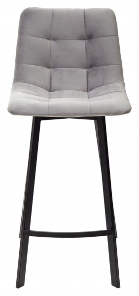 Полубарный стул CHILLI-QB SQUARE светло-серый #26, велюр / черный каркас (H=66cm) М-City в Ревде - revda.ok-mebel.com | фото 3