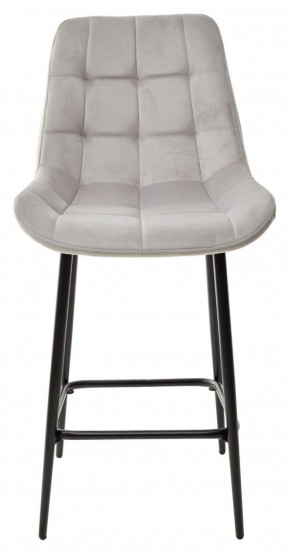 Полубарный стул ХОФМАН, цвет H-09 Светло-серый, велюр / черный каркас H=63cm М-City в Ревде - revda.ok-mebel.com | фото 5