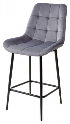Полубарный стул ХОФМАН, цвет H-14 Серый, велюр / черный каркас H=63cm М-City в Ревде - revda.ok-mebel.com | фото 1