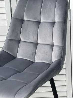 Полубарный стул ХОФМАН, цвет H-14 Серый, велюр / черный каркас H=63cm М-City в Ревде - revda.ok-mebel.com | фото 2