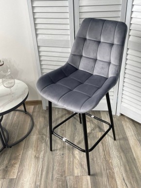 Полубарный стул ХОФМАН, цвет H-14 Серый, велюр / черный каркас H=63cm М-City в Ревде - revda.ok-mebel.com | фото 4