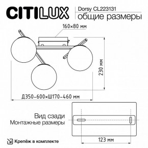 Потолочная люстра Citilux Dorsy CL223131 в Ревде - revda.ok-mebel.com | фото 11