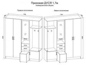 Прихожая Дуся 1.7 УНИ (Дуб Бунратти/Белый Бриллиант) в Ревде - revda.ok-mebel.com | фото 2