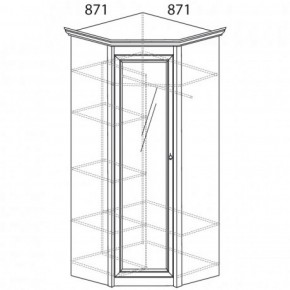 Шкаф угловой №641 "Флоренция" Фасад глухой (угол 871*871) Дуб оксфорд в Ревде - revda.ok-mebel.com | фото 2