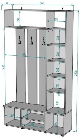 Прихожая с зеркалом V20_M в Ревде - revda.ok-mebel.com | фото 2