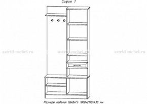 Прихожая София 1 в Ревде - revda.ok-mebel.com | фото 2