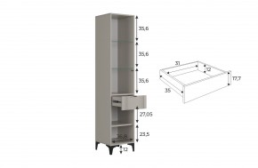 РИЧ Шкаф однодверный со стеклом в Ревде - revda.ok-mebel.com | фото 3