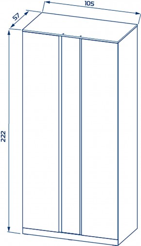 S01194 Варма Стор 105 шкаф распашной с зеркалом 222х105х57, белый в Ревде - revda.ok-mebel.com | фото 2