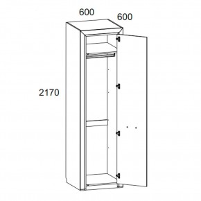 Шкаф 1DG, OLIVIA, цвет вудлайн крем/дуб анкона в Ревде - revda.ok-mebel.com | фото 2