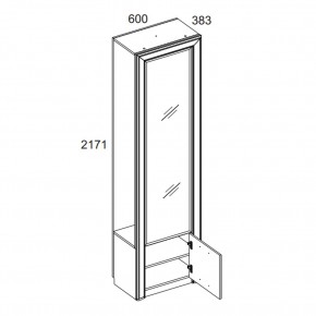 Шкаф 1DZ, OLIVIA, цвет вудлайн крем/дуб анкона в Ревде - revda.ok-mebel.com | фото 2