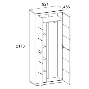 Шкаф 2D OSKAR , цвет дуб Санремо в Ревде - revda.ok-mebel.com | фото 4