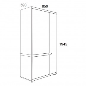 Шкаф 2D/TYP 20A, LINATE ,цвет белый/сонома трюфель в Ревде - revda.ok-mebel.com | фото 3