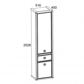 Шкаф 2D1S, MAGELLAN, цвет Сосна винтаж в Ревде - revda.ok-mebel.com | фото 2