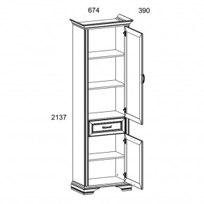 Шкаф 2D1S, MONAKO, цвет Сосна винтаж/дуб анкона в Ревде - revda.ok-mebel.com | фото 3