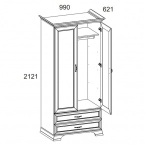 Шкаф 2DG2S, TIFFANY, цвет вудлайн кремовый в Ревде - revda.ok-mebel.com | фото 3