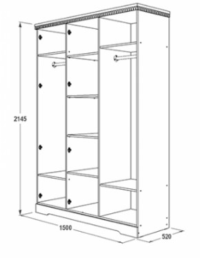 Шкаф 3-х дверный для одежды и белья Ольга-12 ЛДСП в Ревде - revda.ok-mebel.com | фото 2