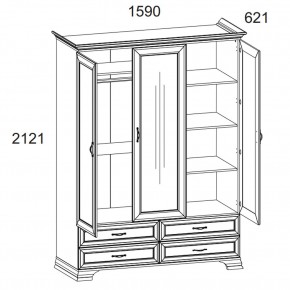 Шкаф 3D4S Z, TIFFANY, цвет вудлайн кремовый в Ревде - revda.ok-mebel.com | фото 2