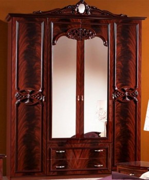 Шкаф 4-х дверный с зеркалами (03.144) Ольга (могано) в Ревде - revda.ok-mebel.com | фото