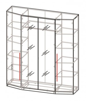 Шкаф 4-х дверный с зеркалом Шк63.1 МС Роксана (ЯШС) в Ревде - revda.ok-mebel.com | фото