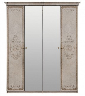 Шкаф 4-х створчатый (1+2+1) с Зеркалом "Патрисия" (крем) в Ревде - revda.ok-mebel.com | фото 1