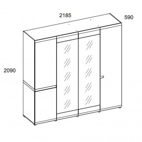 Шкаф 4D/TYP 23A, LINATE ,цвет белый/сонома трюфель в Ревде - revda.ok-mebel.com | фото 2