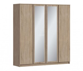 Шкаф 4х дверный с зеркалами Веста СБ-3082 (Дуб Сонома) в Ревде - revda.ok-mebel.com | фото