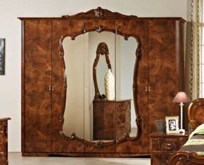 Шкаф 5-и дверный с зеркалами (20.145) Тициана (орех) в Ревде - revda.ok-mebel.com | фото