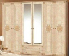 Шкаф 6-и дверный с зеркалами (02.146) Рома (беж) в Ревде - revda.ok-mebel.com | фото 1