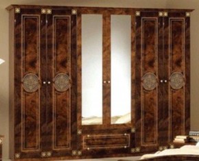 Шкаф 6-и дверный с зеркалами (02.146) Рома (орех) в Ревде - revda.ok-mebel.com | фото